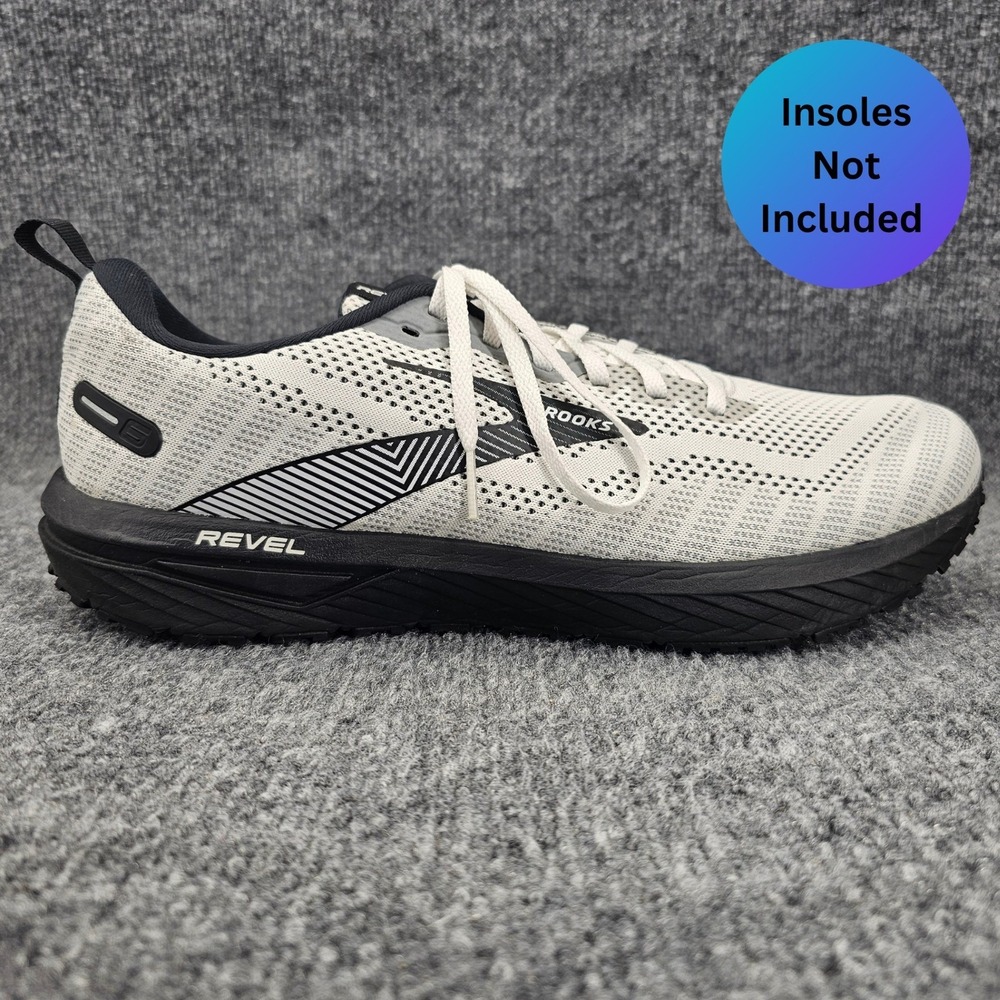 Brooks Revel 6 Mens Size 13 White Black Athletic Daily Trainer Running Shoes